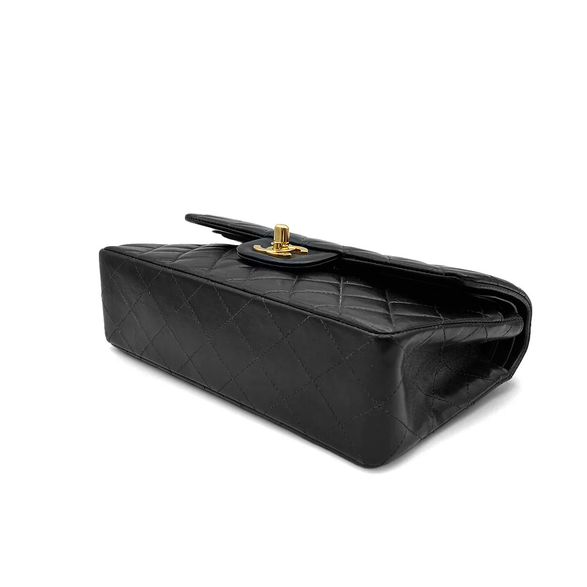 CHANEL VINTAGE CLASSIC FLAP SMALL CHAIN SHOULDER BAG BLACK LAMB SKIN 90216577