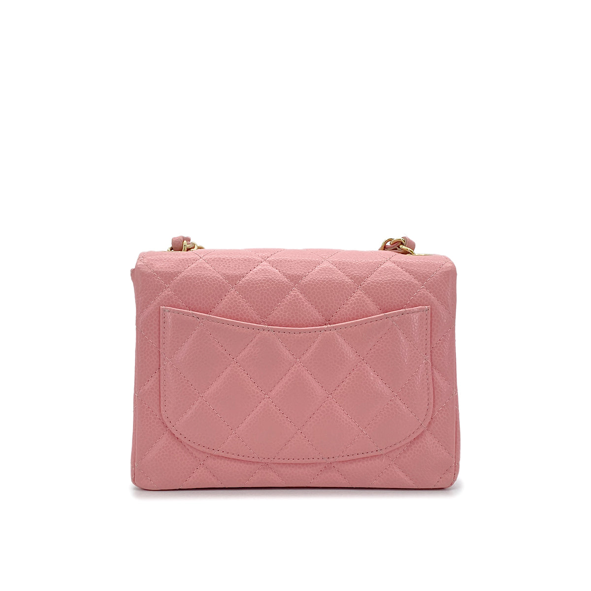CHANEL VINTAGE MINI SQUARE 17 CHAIN SHOULDER BAG PINK CAVIAR SKIN 90217452