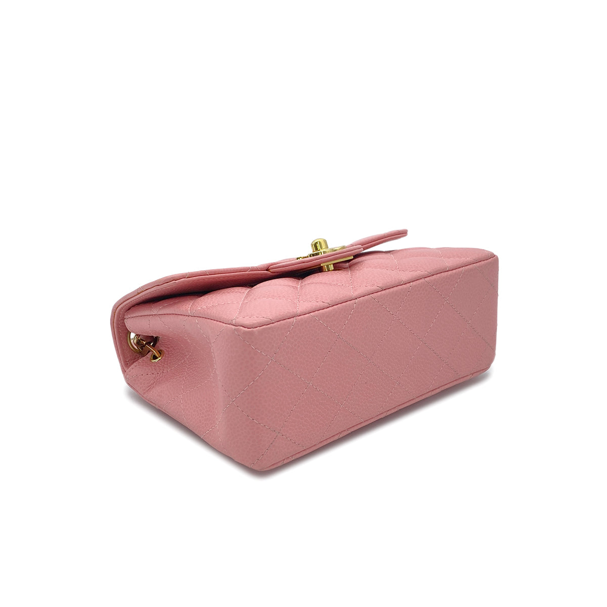 CHANEL VINTAGE MINI SQUARE 17 CHAIN SHOULDER BAG PINK CAVIAR SKIN 90217452