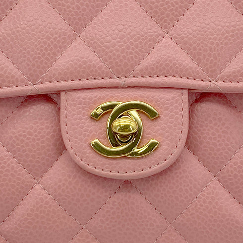 CHANEL VINTAGE MINI SQUARE 17 CHAIN SHOULDER BAG PINK CAVIAR SKIN 90217452