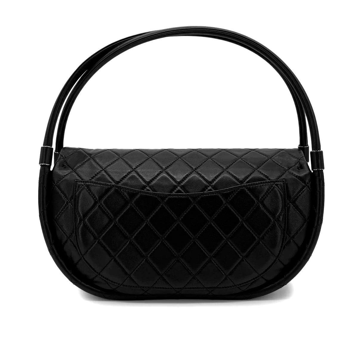 CHANEL HULA HOOP CROSS HAND BAG BLACK LAMB SKIN 90219238