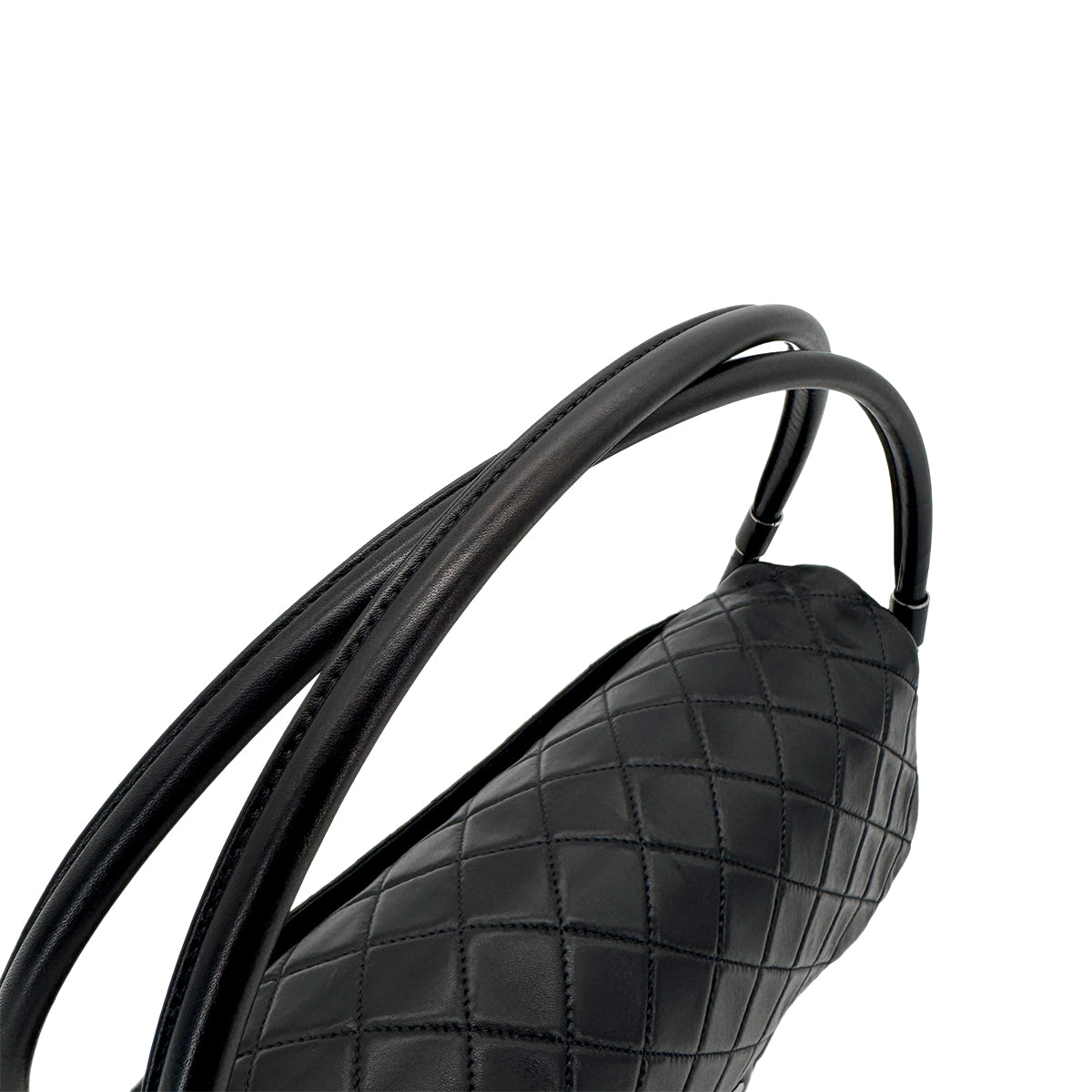 CHANEL HULA HOOP CROSS HAND BAG BLACK LAMB SKIN 90219238