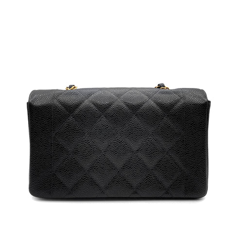 CHANEL VINTAGE DIANA SMALL CHAIN SHOULDER BAG BLACK CAVIAR SKIN 90219632 - PURPOSE