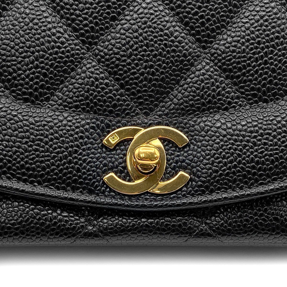 CHANEL VINTAGE DIANA SMALL CHAIN SHOULDER BAG BLACK CAVIAR SKIN 90219632