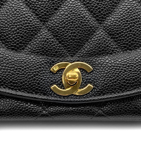 CHANEL VINTAGE DIANA SMALL CHAIN SHOULDER BAG BLACK CAVIAR SKIN 90219632 - PURPOSE