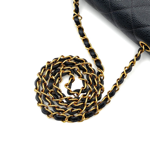 CHANEL VINTAGE DIANA SMALL CHAIN SHOULDER BAG BLACK CAVIAR SKIN 90219632 - PURPOSE
