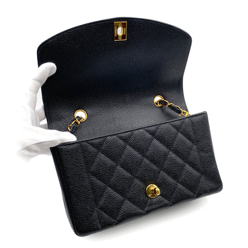 CHANEL VINTAGE DIANA SMALL CHAIN SHOULDER BAG BLACK CAVIAR SKIN 90219632 - PURPOSE