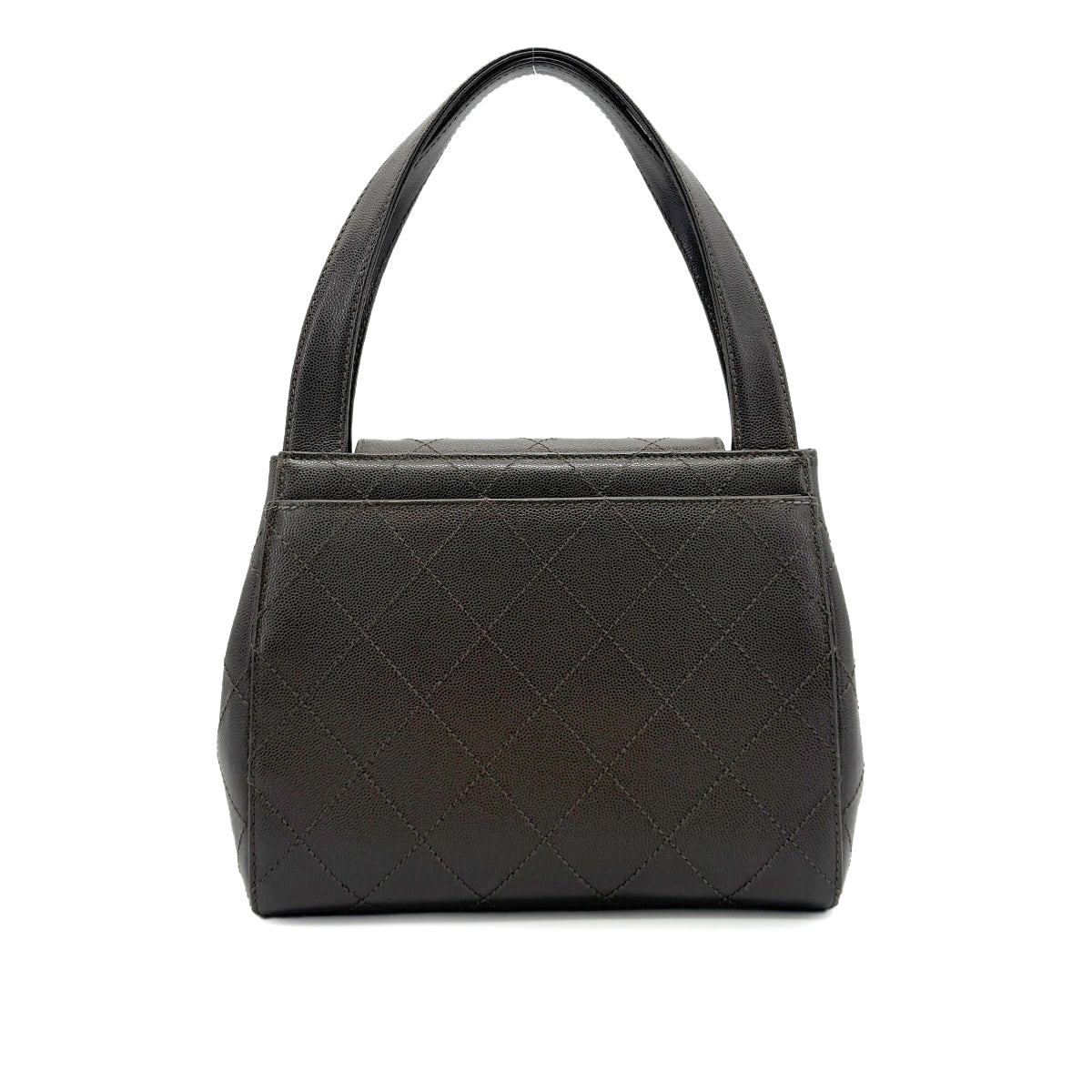 CHANEL VINTAGE HAND BAG KHAKI CAVIAR SKIN 90220259