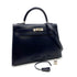 HERMES KELLY 32 SELLIER GUILLOCHE NAVY BOXCALF HAND SHOULDER BAG □G SHW 90221030 - PURPOSE