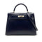 HERMES KELLY 32 SELLIER GUILLOCHE NAVY BOXCALF HAND SHOULDER BAG □G SHW 90221030 - PURPOSE