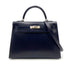 HERMES KELLY 32 SELLIER GUILLOCHE NAVY BOXCALF HAND SHOULDER BAG □G SHW 90221030 - PURPOSE