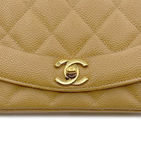CHANEL VINTAGE DIANA SMALL CHAIN SHOULDER BAG BEIGE CAIVAR SKIN 90223306 - PURPOSE