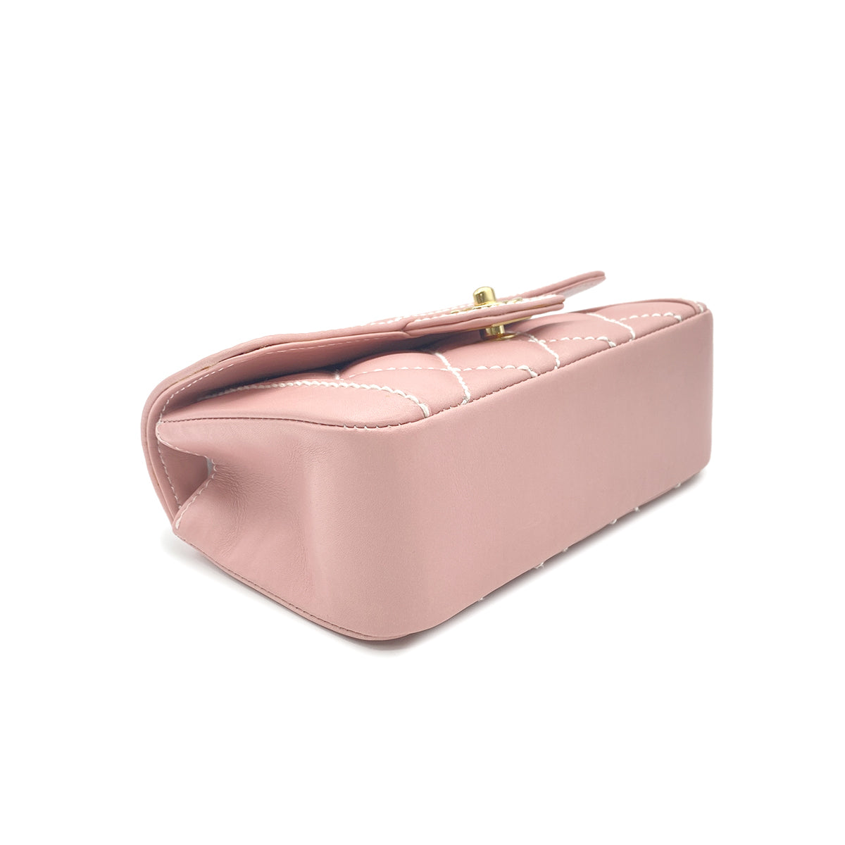 CHANEL VINTAGE WILDSTITCH HAND BAG PINK LAMB SKIN 90224533