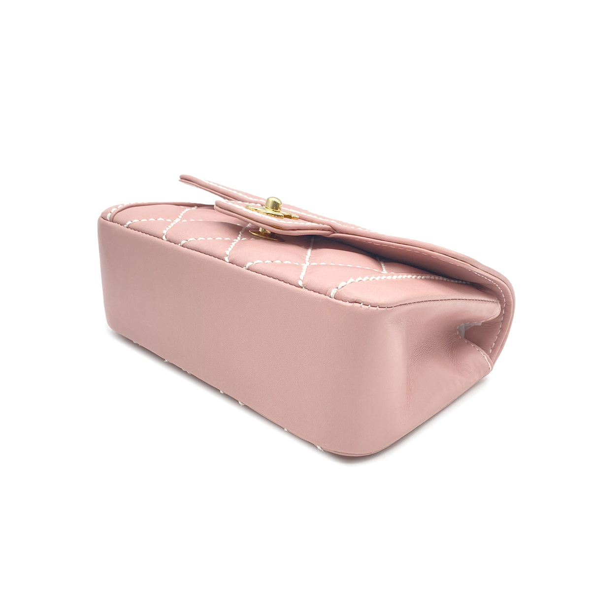 CHANEL VINTAGE WILDSTITCH HAND BAG PINK LAMB SKIN 90224533