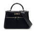 HERMES KELLY LAKIS 28 BLACK BOXCALF TOILE OFFICIER HAND SHOULDER BAG □J SHW 90224703 - PURPOSE