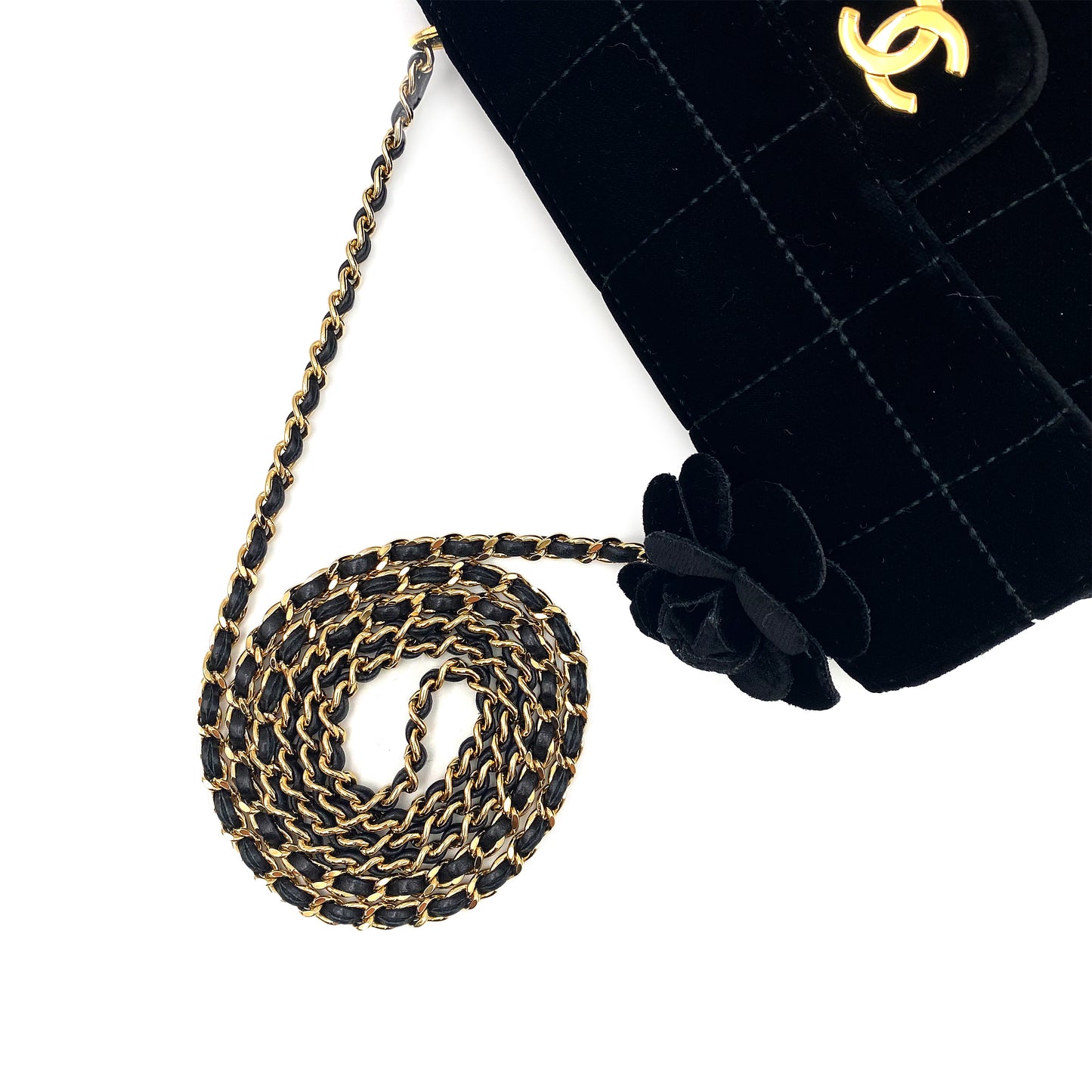 CHANEL VINTAGE MINI CHOCOLATE BAR BLACK VELOR 90225296