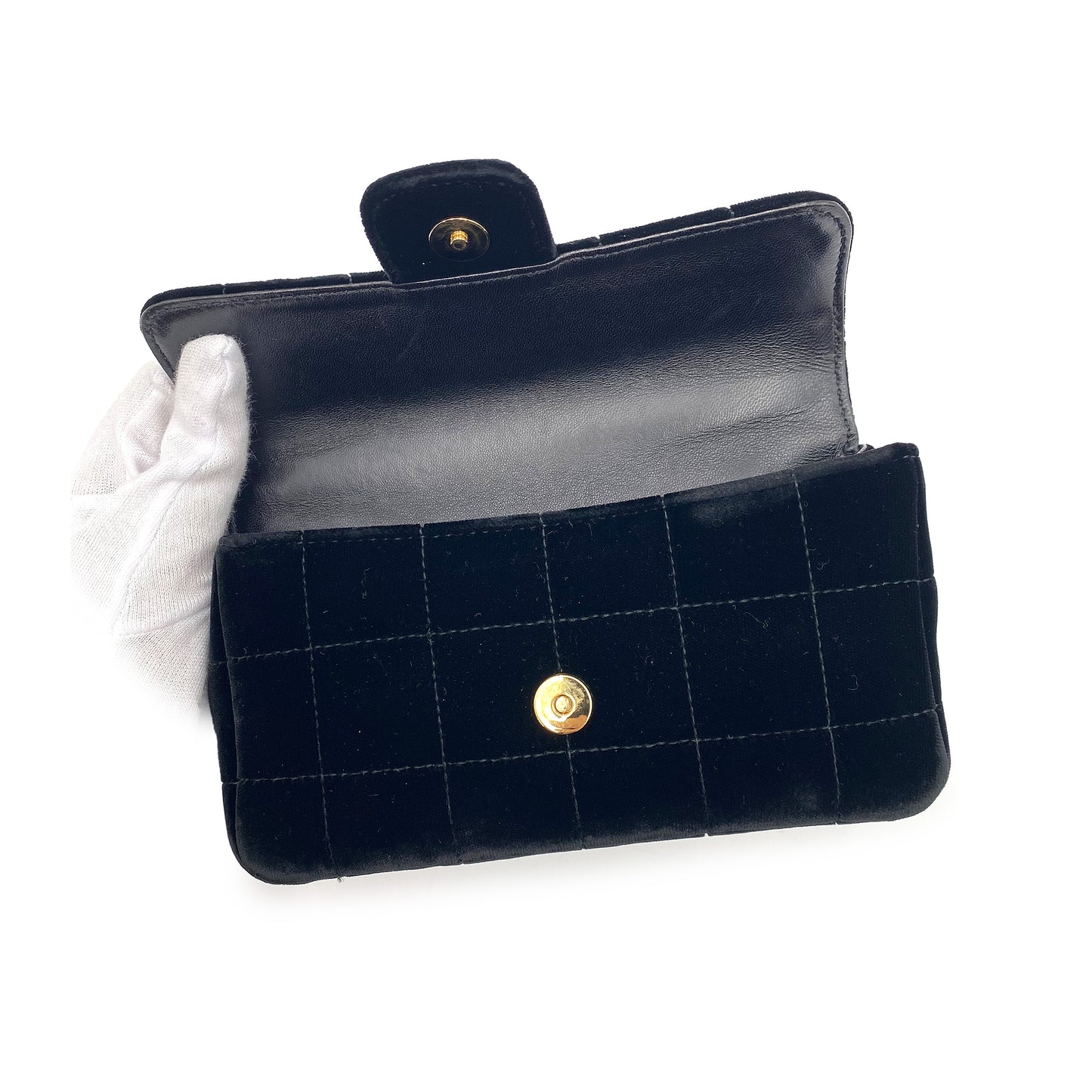 CHANEL VINTAGE MINI CHOCOLATE BAR BLACK VELOR 90225296