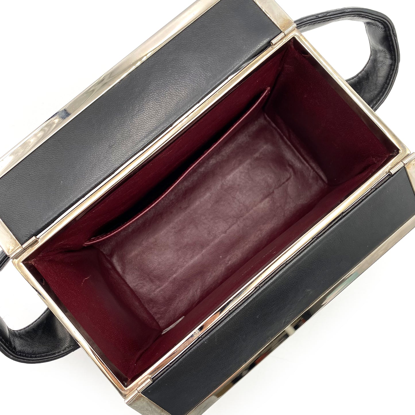 CHANEL VINTAGE HAND BAG BLACK LAMB SKIN 90228457