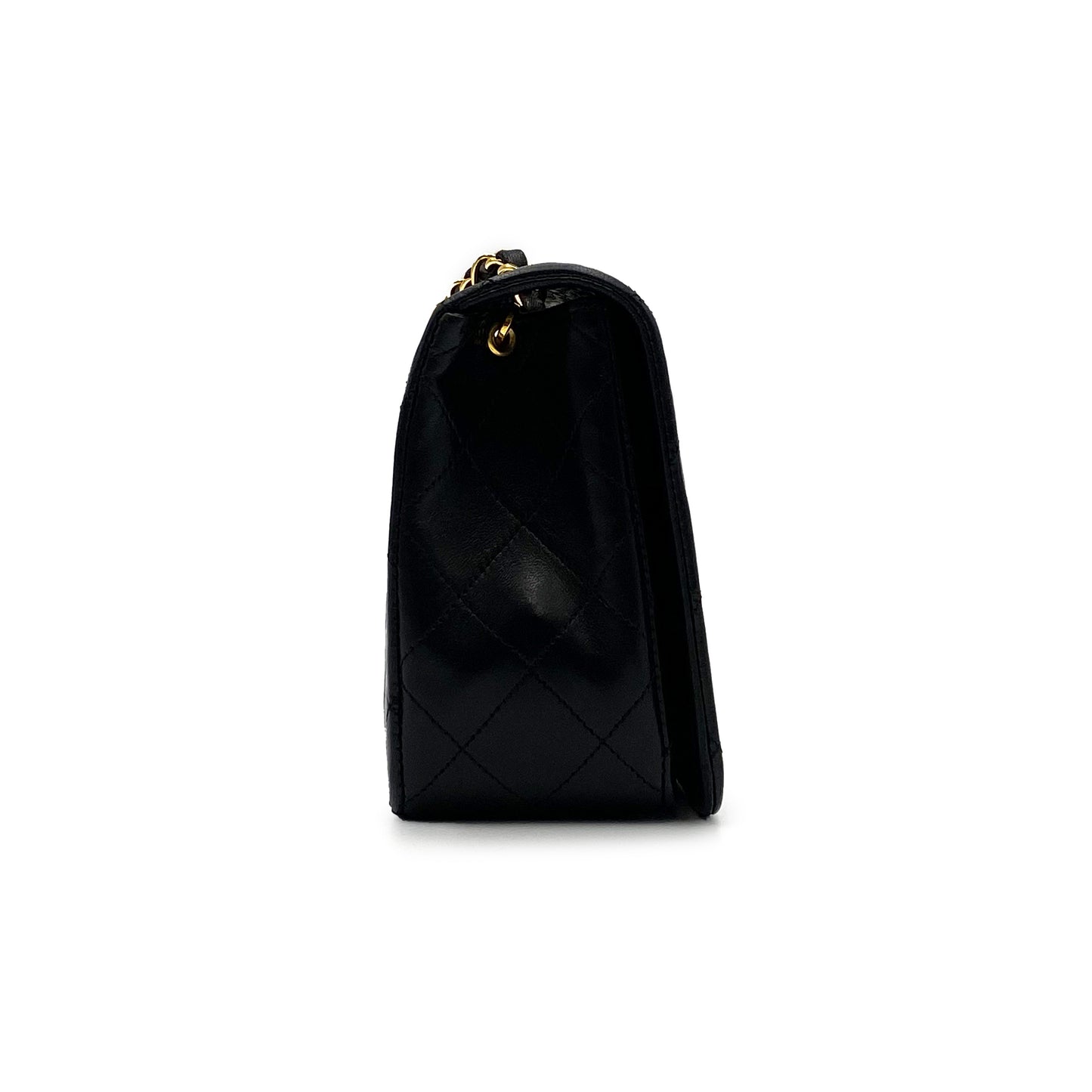 CHANEL VINTAGE FULL FLAP CHAIN SHOULDER BAG BLACK LAMB SKIN 90225670