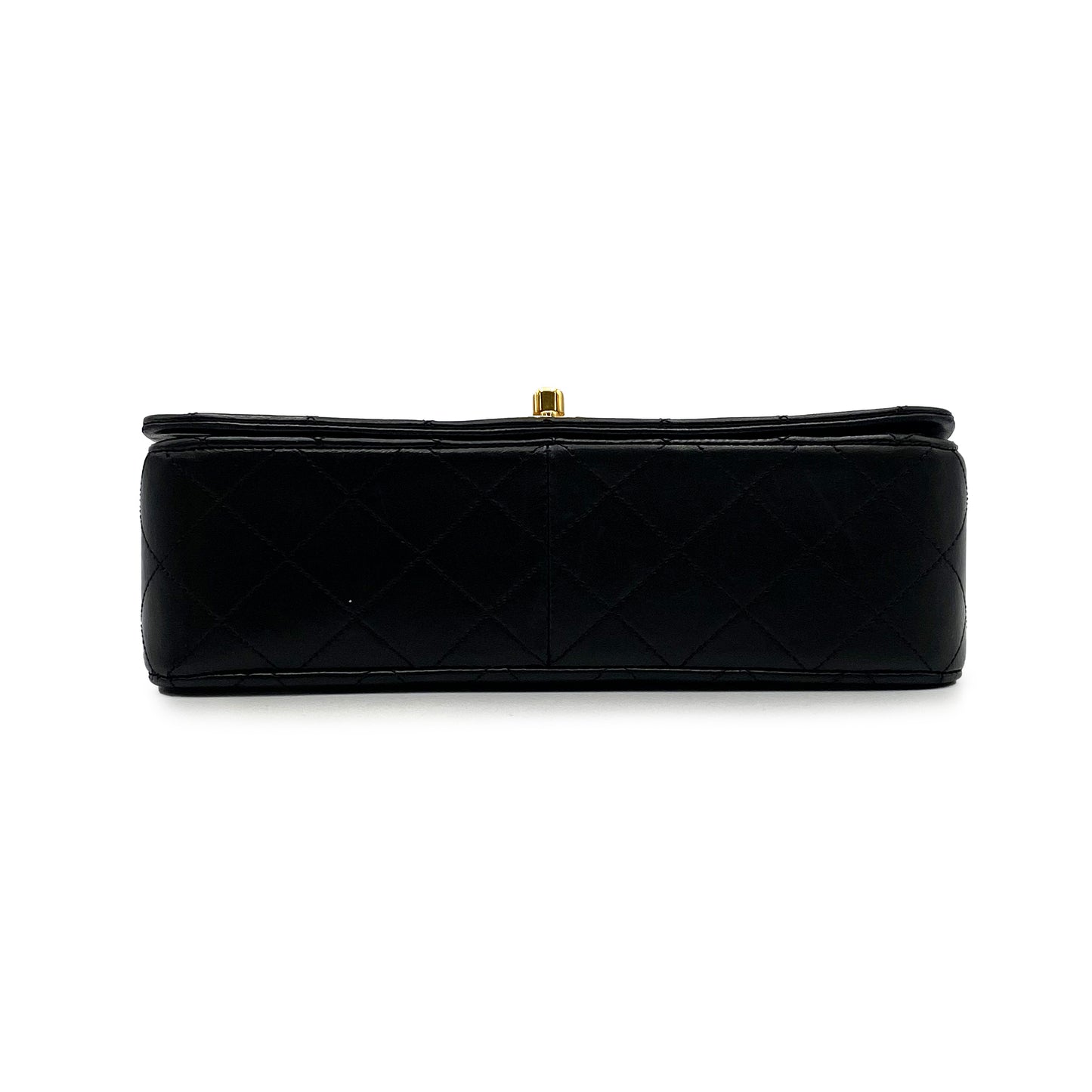 CHANEL VINTAGE FULL FLAP CHAIN SHOULDER BAG BLACK LAMB SKIN 90225670