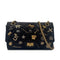 CHANEL 2.55 EMBROIDERY CHAIN SHOULDER BAG ICON BLACK CALF SKIN 90226493