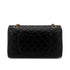 CHANEL 2.55 EMBROIDERY CHAIN SHOULDER BAG ICON BLACK CALF SKIN 90226493