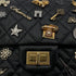 CHANEL 2.55 EMBROIDERY CHAIN SHOULDER BAG ICON BLACK CALF SKIN 90226493