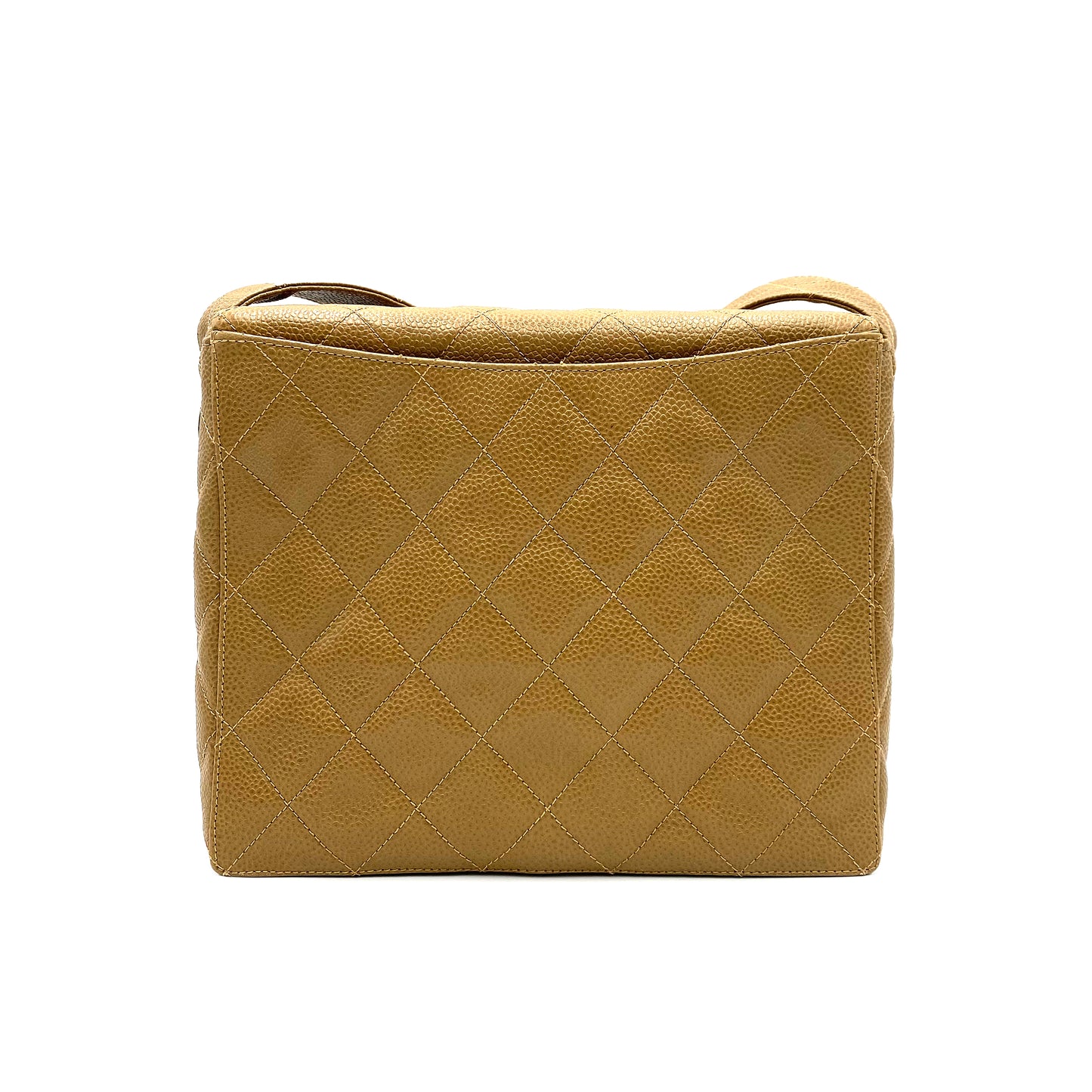 CHANEL VINTAGE SHOULDER BAG BEIGE CAVIAR SKIN 90227121