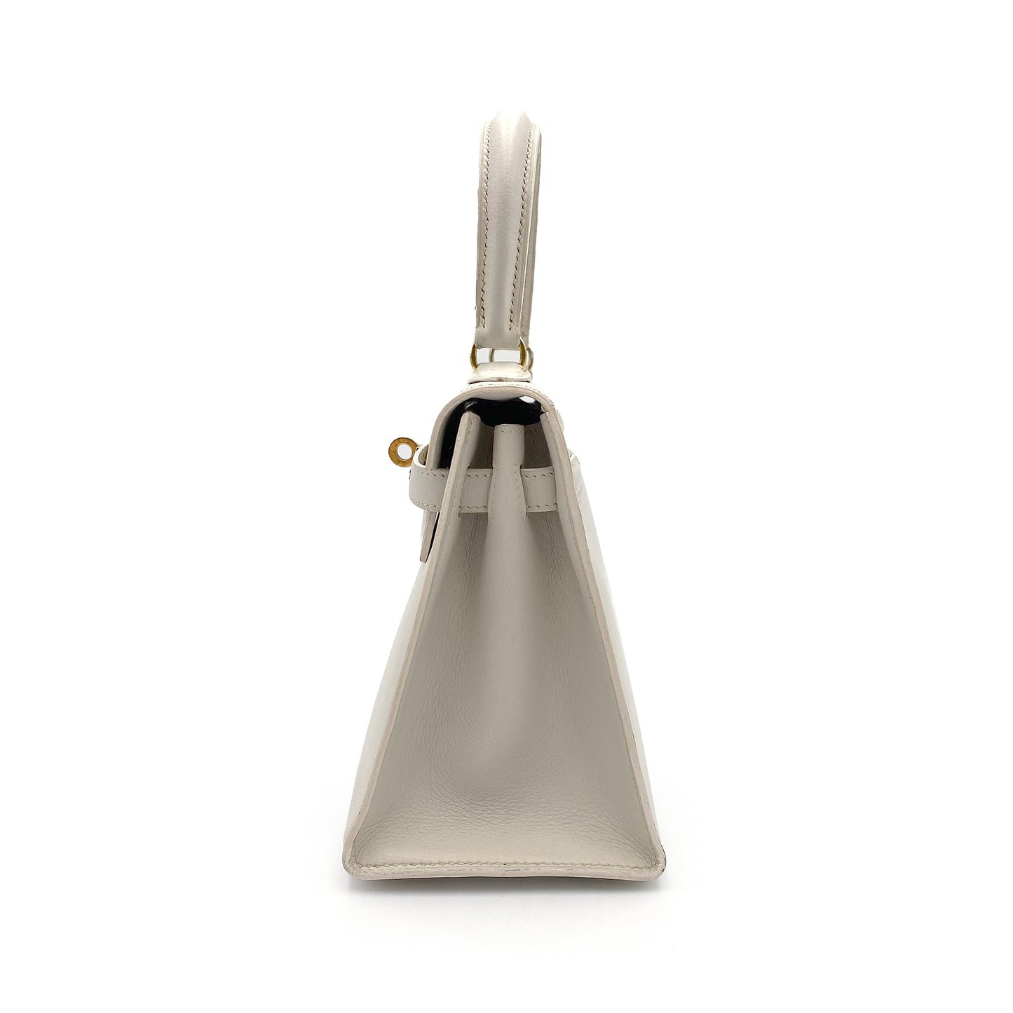 HERMES MINI KELLY 20 WHITE GRAINE HAND SHOULDER BAG 〇O 90227517