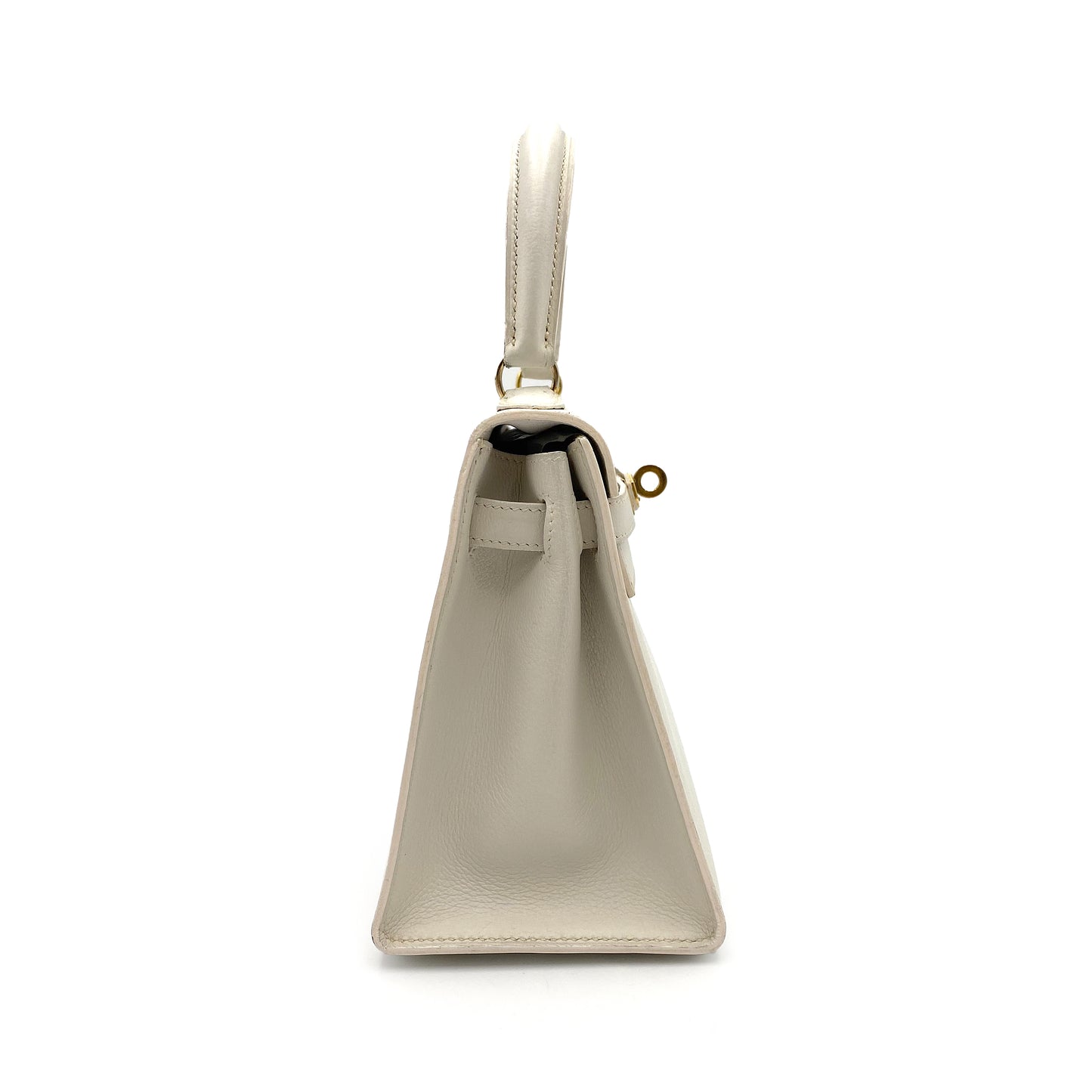 HERMES MINI KELLY 20 WHITE GRAINE HAND SHOULDER BAG 〇O 90227517