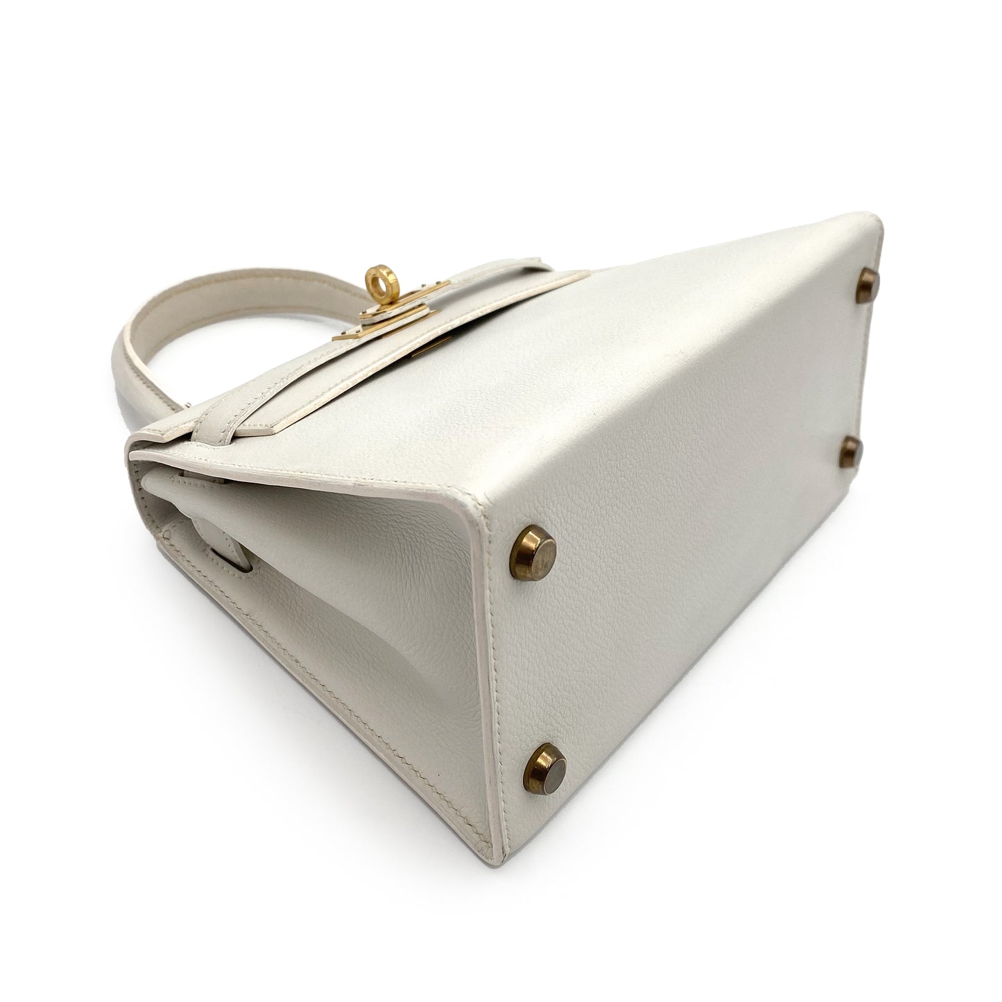 HERMES MINI KELLY 20 WHITE GRAINE HAND SHOULDER BAG 〇O 90227517