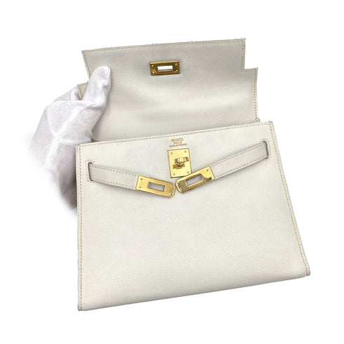 HERMES MINI KELLY 20 WHITE GRAINE HAND SHOULDER BAG 〇O 90227517 - PURPOSE