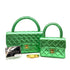 CHANEL VINTAGE PARENT-CHILD BAG METALLIC GREEN LAMB SKIN 90228454 - PURPOSE