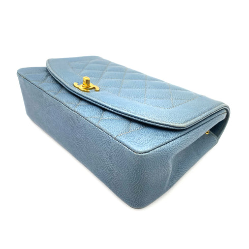 CHANEL VINTAGE DIANA MEDIUM CHAIN SHOULDER BAG BLUE CAVIAR SKIN 90229354 - PURPOSE