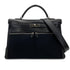 HERMES KELLY LAKIS 40 BLACK BOXCALF TOILE OFFICIER HAND SHOULDER BAG □H 90230404 - PURPOSE
