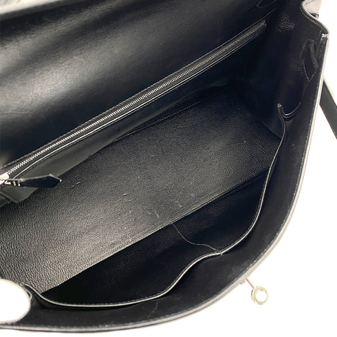 HERMES KELLY LAKIS 40 BLACK BOXCALF TOILE OFFICIER HAND SHOULDER BAG □H 90230404 - PURPOSE