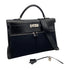 HERMES KELLY LAKIS 40 BLACK BOXCALF TOILE OFFICIER HAND SHOULDER BAG □H 90230404 - PURPOSE