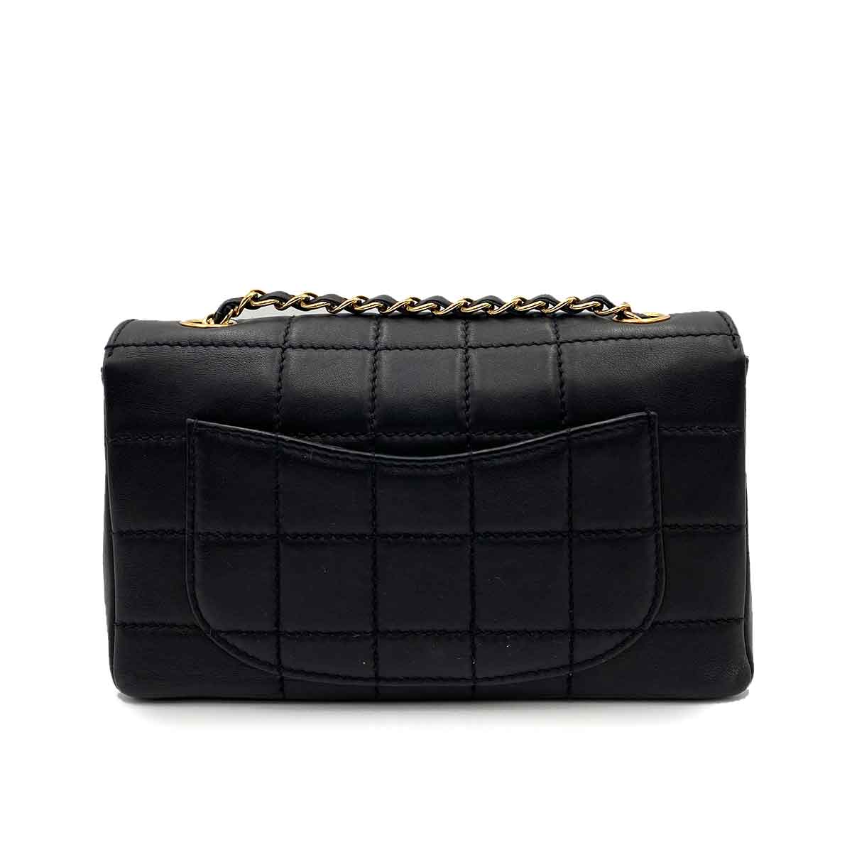 CHANEL VINTAGE CHAIN SHOULDER BAG BLACK LAMB SKIN 90230892