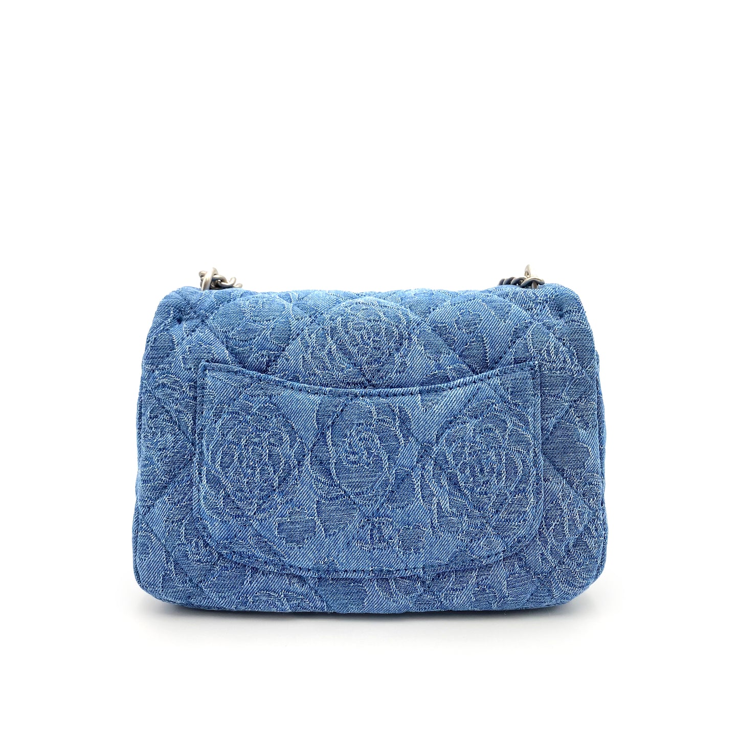 CHANEL MINI MATELASSE CHAIN SHOULDER BAG BLUE DENIM SHW 90231585