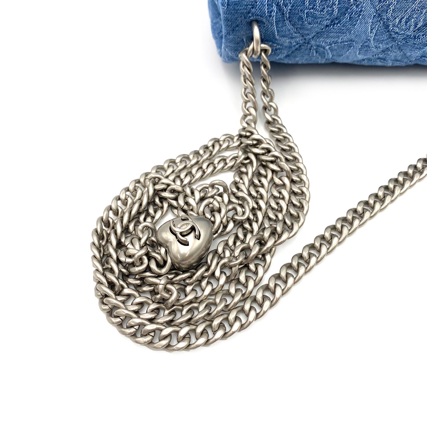 CHANEL MINI MATELASSE CHAIN SHOULDER BAG BLUE DENIM SHW 90231585