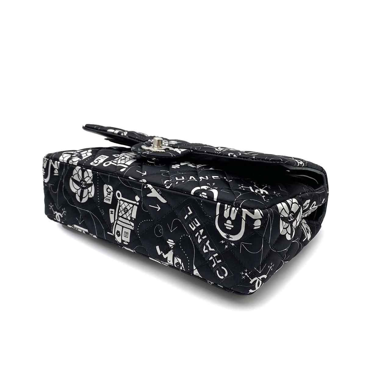 CHANEL VINTAGE CLASSIC FLAP MEDIUM AIRLINE SATIN SHOULDER BAG 90231908