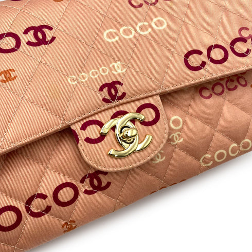 CHANEL VINTAGE CLASSIC FLAP MEDIUM CHAIN SHOULDER BAG PINK CANVAS 90232008 - PURPOSE