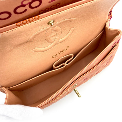 CHANEL VINTAGE CLASSIC FLAP MEDIUM CHAIN SHOULDER BAG PINK CANVAS 90232008 - PURPOSE