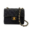 CHANEL VINTAGE MINI SQUARE 17 CHAIN SHOULDER BAG BLACK DENIM 90233432