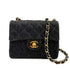 CHANEL VINTAGE MINI SQUARE 17 CHAIN SHOULDER BAG BLACK DENIM 90233432