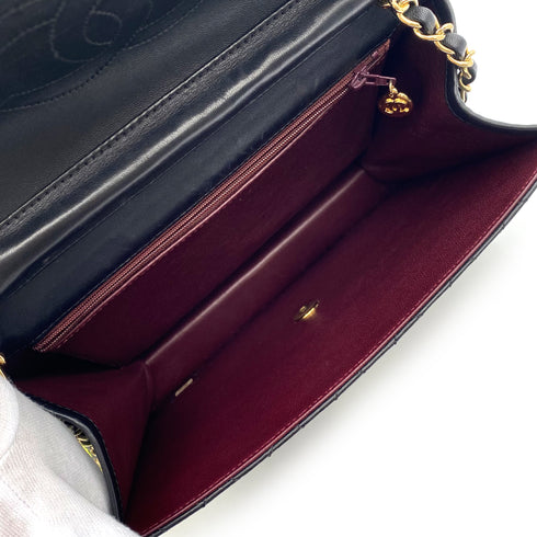 CHANEL VINTAGE SINGLE FLAP TURN LOCK CHAIN SHOULDER BAG BLACK LAMB SKIN 90233665 - PURPOSE