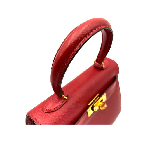 HERMES MINI KELLY 20 ROUGE COUCHVEL HAND SHOULDER BAG 〇Y 90233732 - PURPOSE