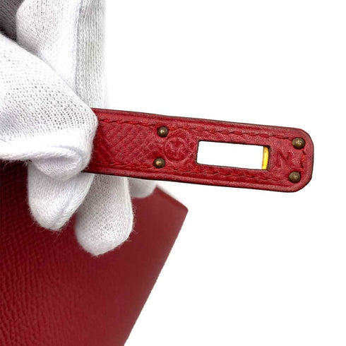HERMES MINI KELLY 20 ROUGE COUCHVEL HAND SHOULDER BAG 〇Y 90233732 - PURPOSE