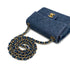 VINTAGE CHANEL MINI SQUARE 17 CHAIN SHOULDER BAG BLUE DENIM GOLD HARDWAR 90234630 - PURPOSE
