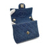 VINTAGE CHANEL MINI SQUARE 17 CHAIN SHOULDER BAG BLUE DENIM GOLD HARDWAR 90234630 - PURPOSE